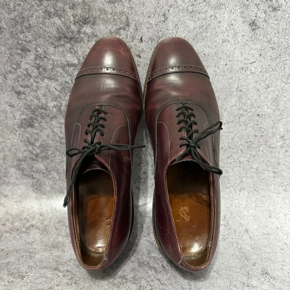Allen Edmonds Fifth Avenue Mens 8.5 Burgundy Oxford Brogue Dress Shoes USA